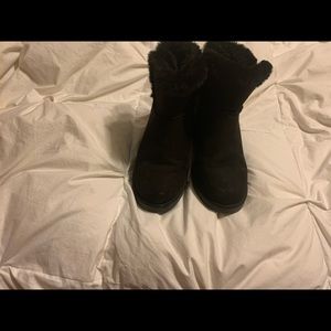 Juicy Couture wedge fur boots